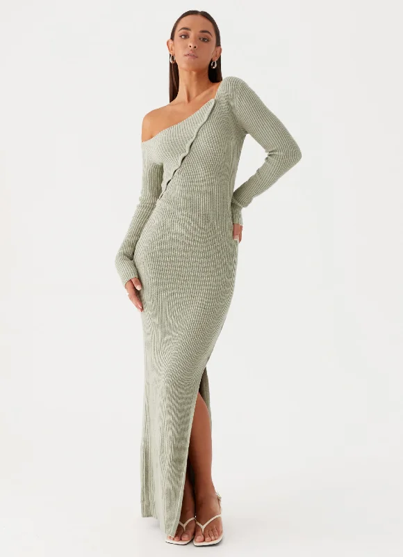 Sukhi Maxi Dress - Khaki Comfortable Bohemian Maxi Dress