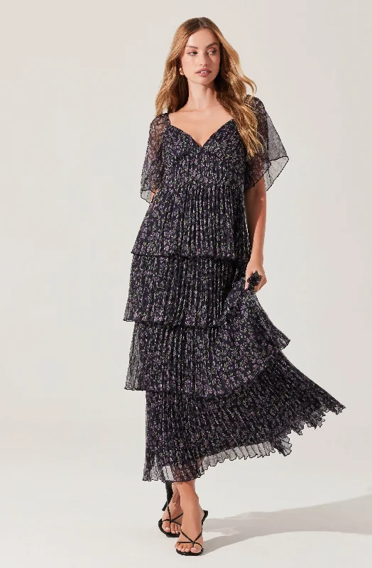 Gracelynn Pleated Tiered Maxi Dress