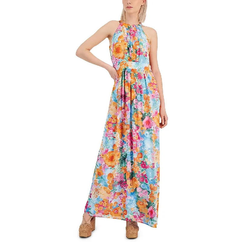 INC Womens Pleated Floral Print Maxi Dress