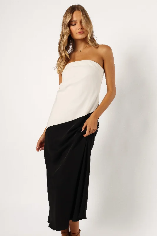 Joanna Maxi Dress - White Black