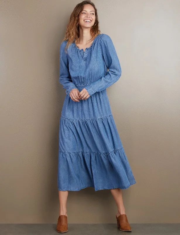 Layers Denim Maxi Dress