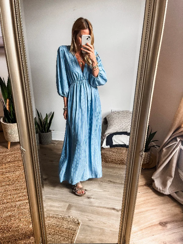 Long Sleeve Chambray Maxi Dress