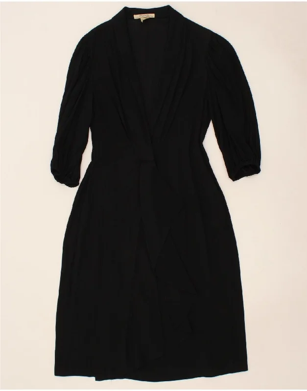 LUISA SPAGNOLI Womens 3/4 Sleeve Maxi Dress IT 38 XS Black Viscose