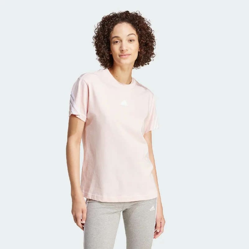 ADIDAS WOMEN'S FUTURE ICONS 3-STRIPES PINK TEE Houndstooth Herringbone Solid