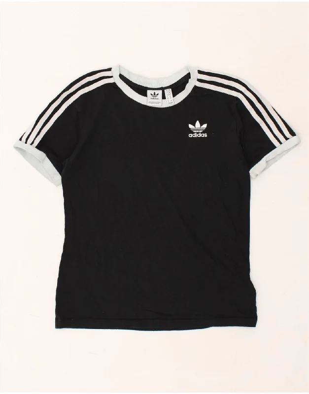ADIDAS Womens T-Shirt Top UK 6 XS Black Cotton Chenille Fabric Brocade Fabric Lace Fabric ADIDAS Womens T-Shirt Top UK 6 XS Black Cotton Chenille Fabric Brocade Fabric Lace Fabric