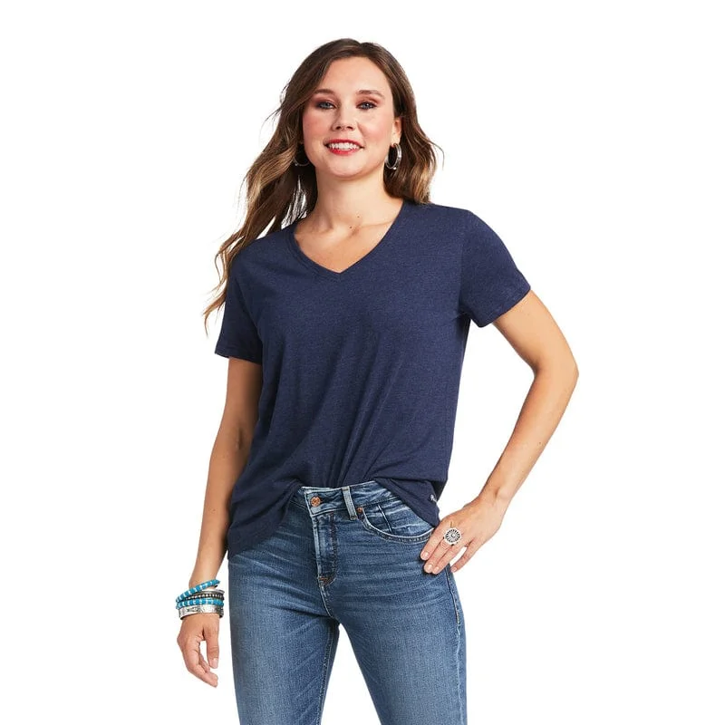Ariat Women's Element Navy Heather Short Sleeve T-Shirt 10039420 Boxy Fit Fitted Loose Ariat Women's Element Navy Heather Short Sleeve T-Shirt 10039420 Boxy Fit Fitted Loose