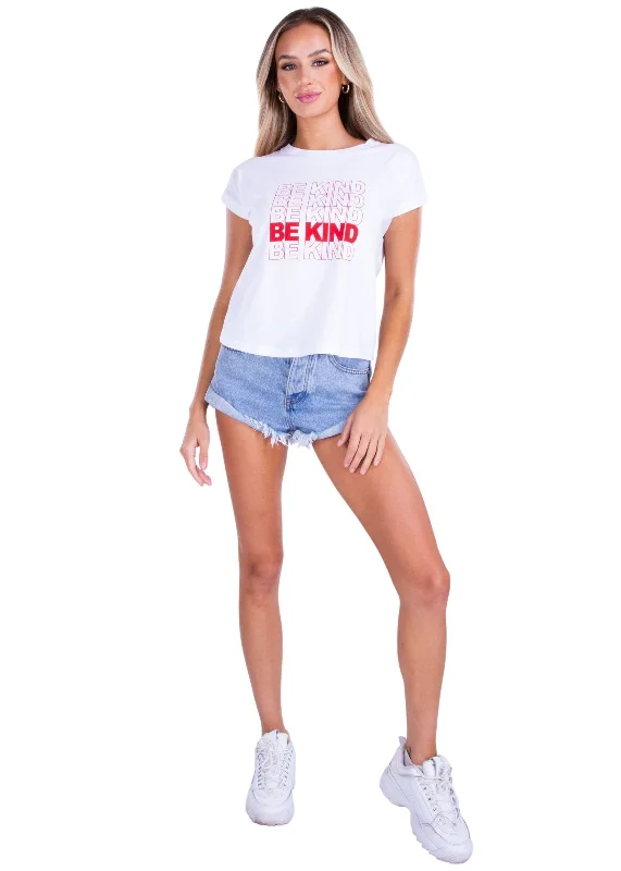 'Kind Blend' Graphic Tee White Faux Fur Fabric Real Fur Fabric Shearling Fabric