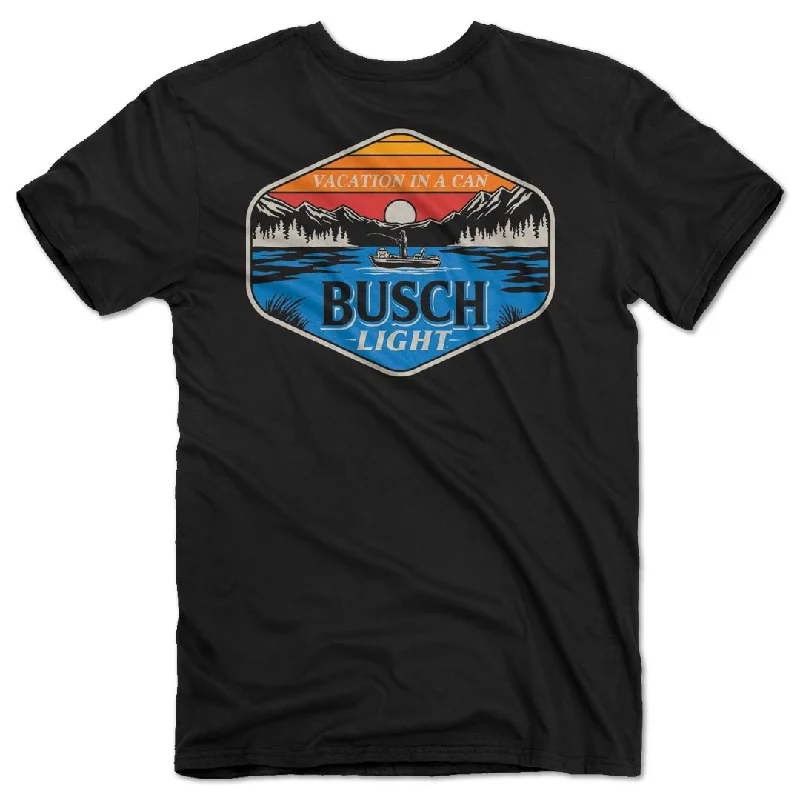 Busch Light - Mountain Fishing T-Shirt Denim Fabric Leather Fabric Suede Fabric