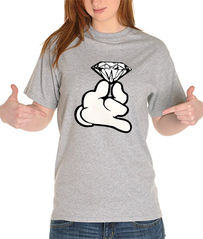 Cartoon Hand With Diamond Girl's T-Shirt Chenille Blend Fleece Blend Nylon Blend