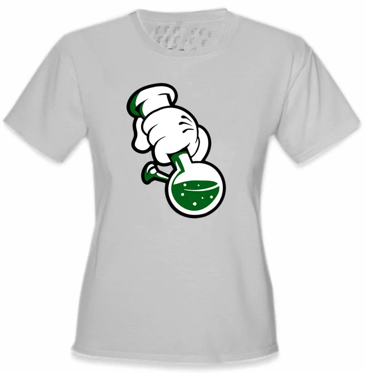 Cartoon Hands Bong Rip Girl's T-Shirt Casual Formal Business