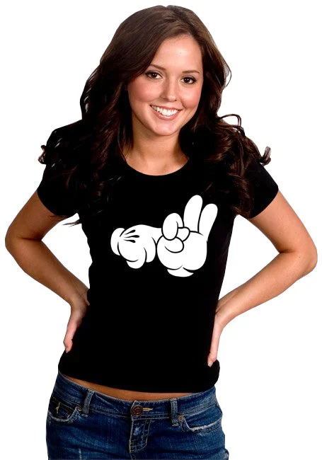 Cartoon Sex Hands Girl's T-Shirt Chenille Fabric Brocade Fabric Lace Fabric