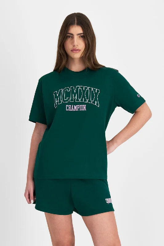 CHAMPION WOMEN'S ROCHESTER GREEN TEE Satin Blend Silk Blend Wool Blend