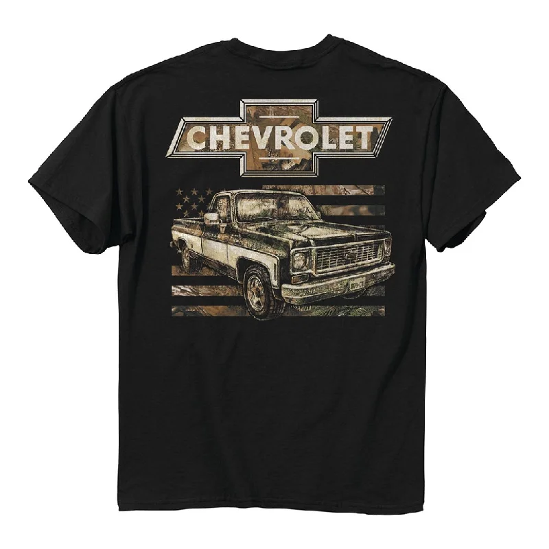 Chevrolet - 73 Camo Flag T-Shirt Solid Print Embellished