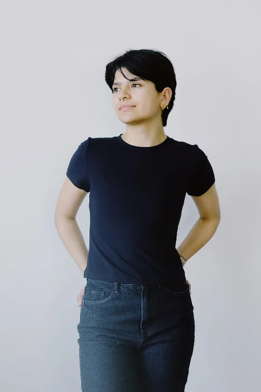 cotton t-shirt - palooma - black Handmade Hand-knitted Hand-woven