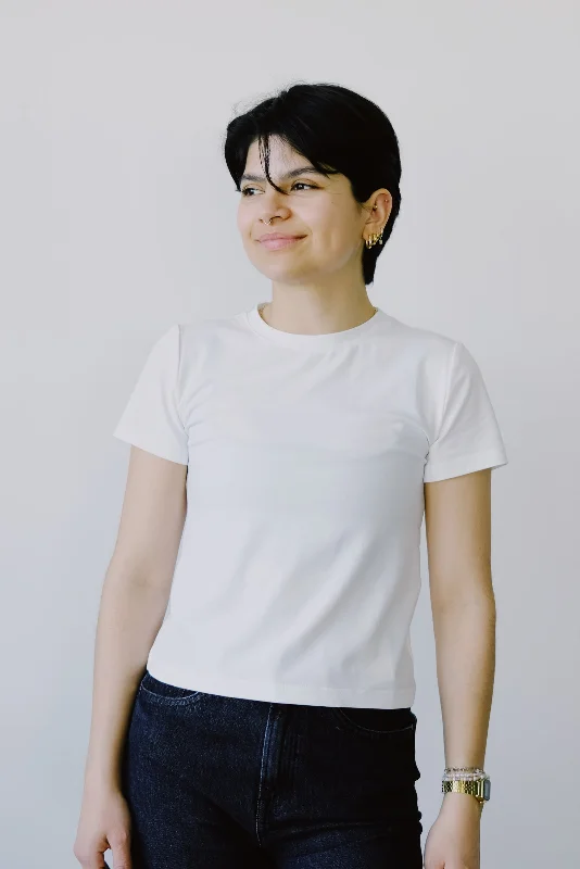 cotton t-shirt - palooma - white Zippered Front Buttoned Front Snap Front