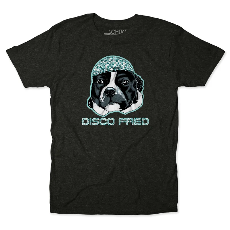 Disco Helmet Fred Unisex Tee Notch Collar Peter Pan Collar Cowl Neck