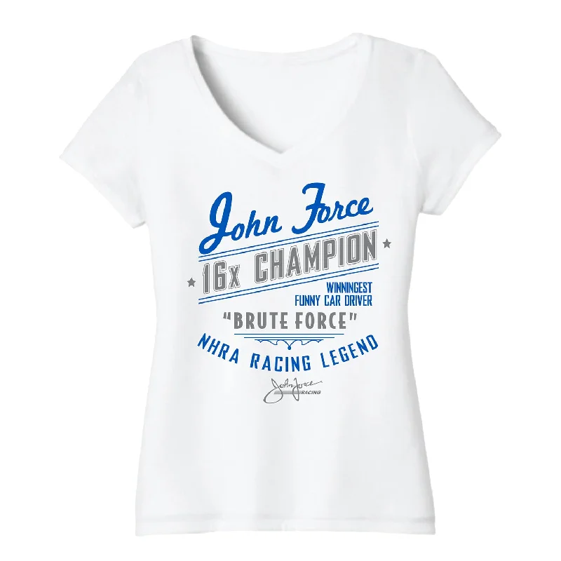 Ladies John Force Billboard T-Shirt Anti-Shrink Durable Soft