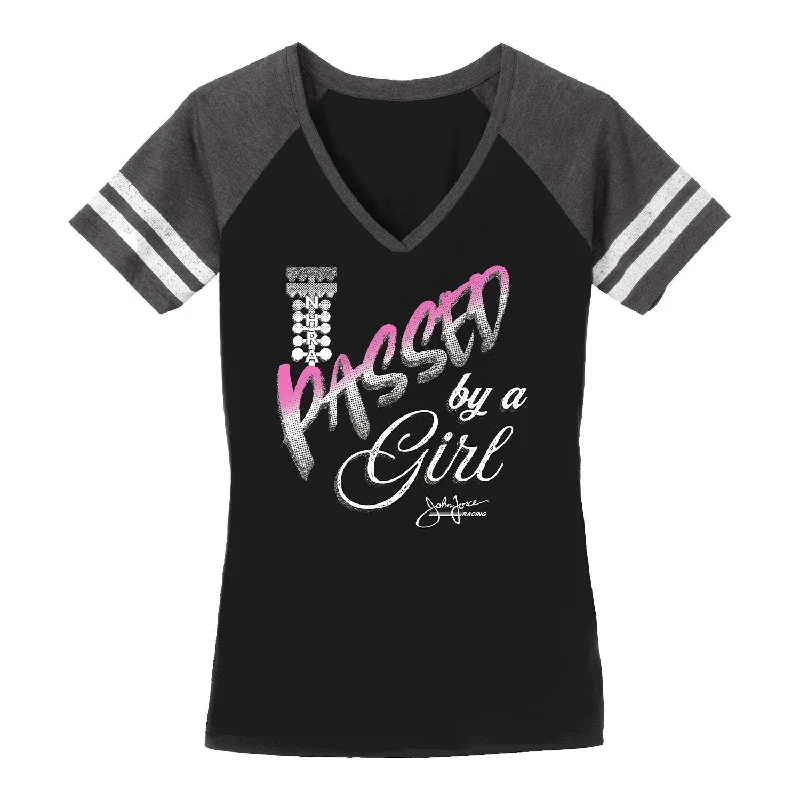Ladies Passed By a Girl T-Shirt Front Pockets Side Pockets Patch Pockets