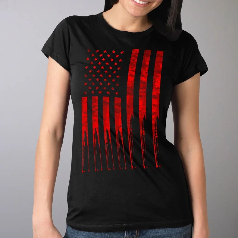 Hot Leathers Women's Flag Bullets Full Cut Tee