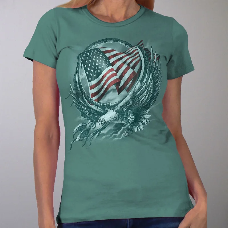 Hot Leathers Women's Hoop Eagle T-Shirt