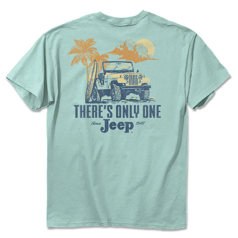 Jeep - Vintage Beach T-Shirt Knit Fabric Woven Fabric Fleece Fabric