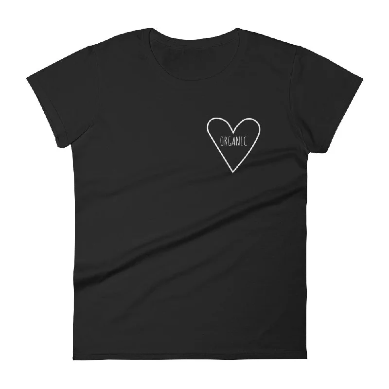 Love Organic Heart: Black Ladies T-Shirt