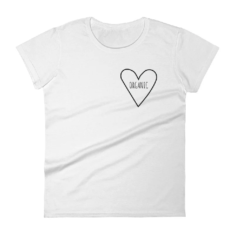 Love Organic Heart: White Ladies T-Shirt