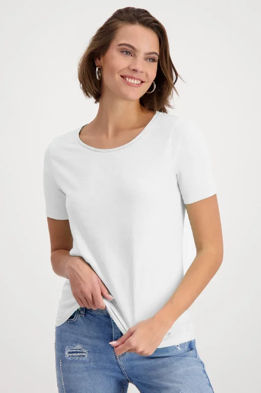 Monari 408527 Off White Round Neck T-Shirt