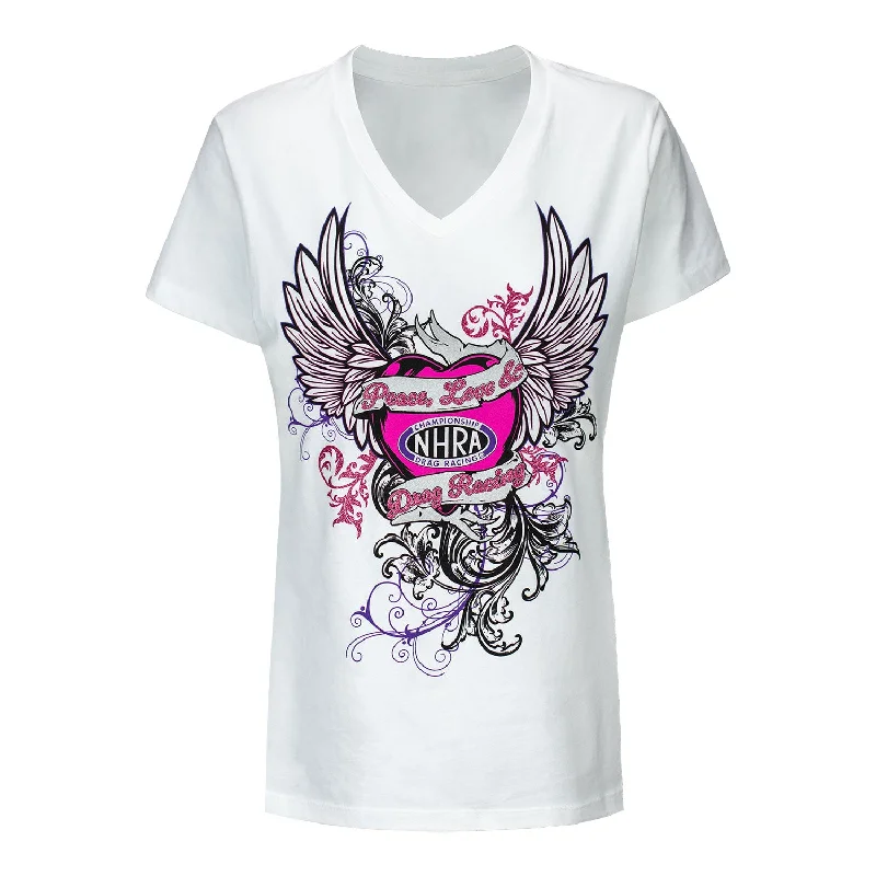 Ladies Peace, Love & Drag Racing T-Shirt Seamless Knitted Crochet