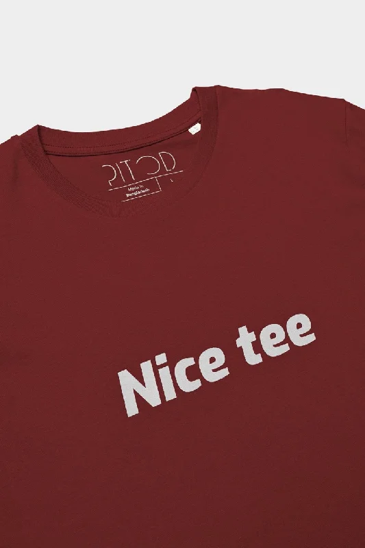 Burgundy Nice Tee T-Shirt Plaid T-Shirt Polka Dot Checkered