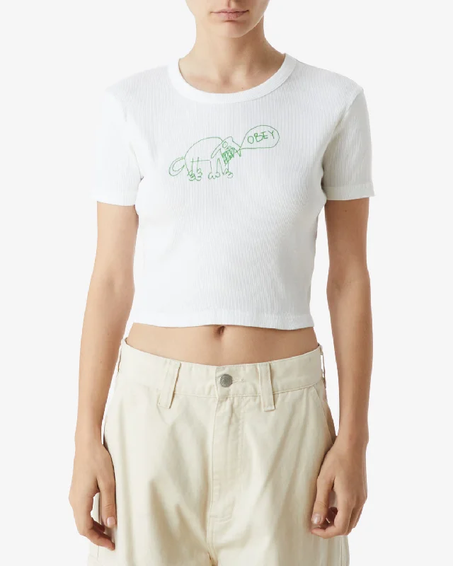 ANGRY DOG CROPPED RIB T-SHIRT Iron Safe Non-Iron Wrinkle Free