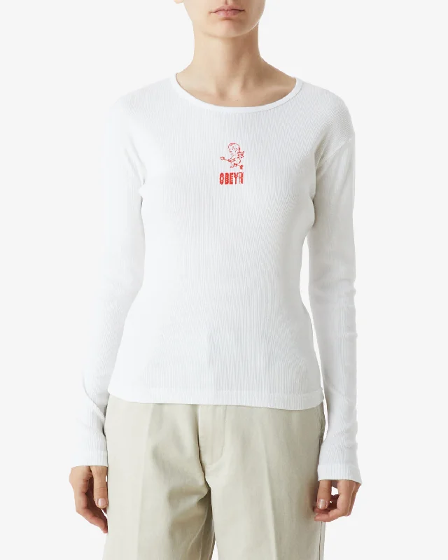 CUPID LS EMILY T-SHIRT Houndstooth Herringbone Solid