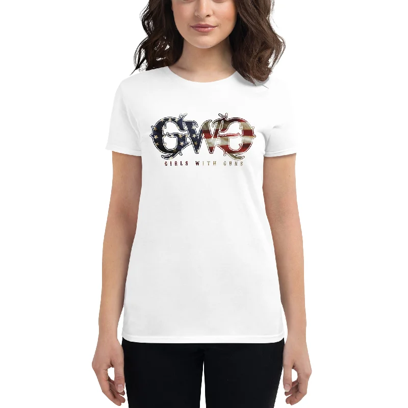 Patriot Logo Tee | Women's Fashion Fit Hooded Caped Shawl Collar