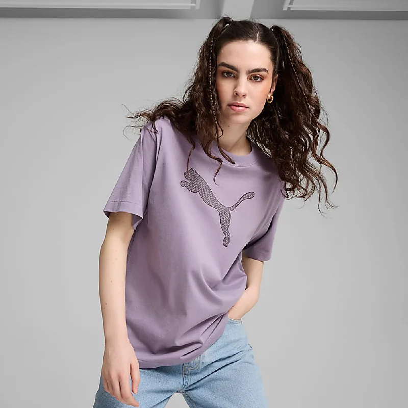 PUMA WOMEN'S HER PLUM TEE Rayon Fabric Velvet Fabric Corduroy Fabric
