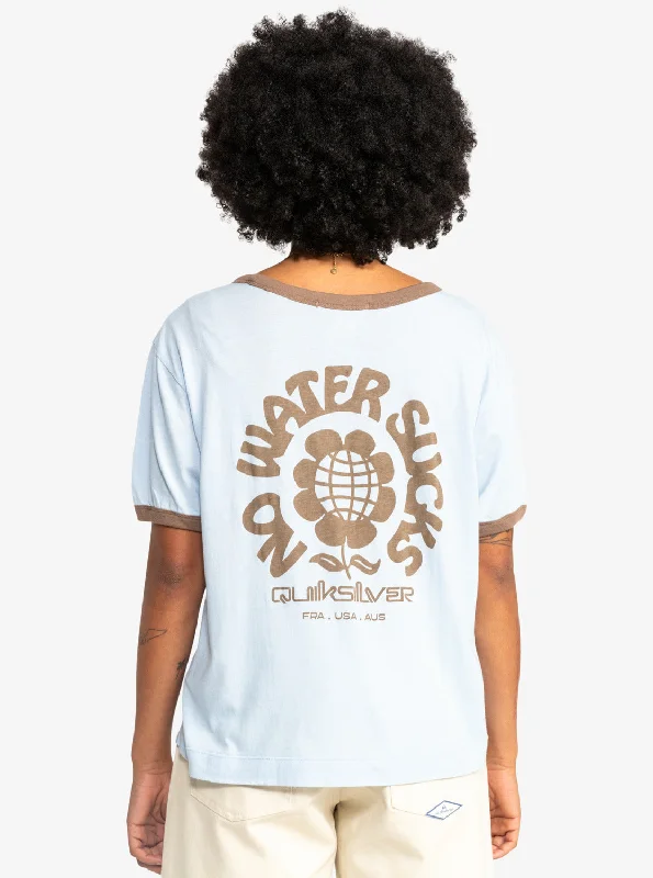 Quiksilver Womens UNI Cropped T-Shirt - Skyway Basic T-Shirt Crew Neck Short Sleeve
