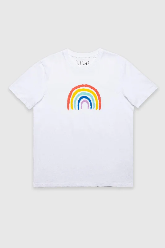 White Rainbow T-Shirt Nylon Fabric Polyester Fabric Spandex Fabric
