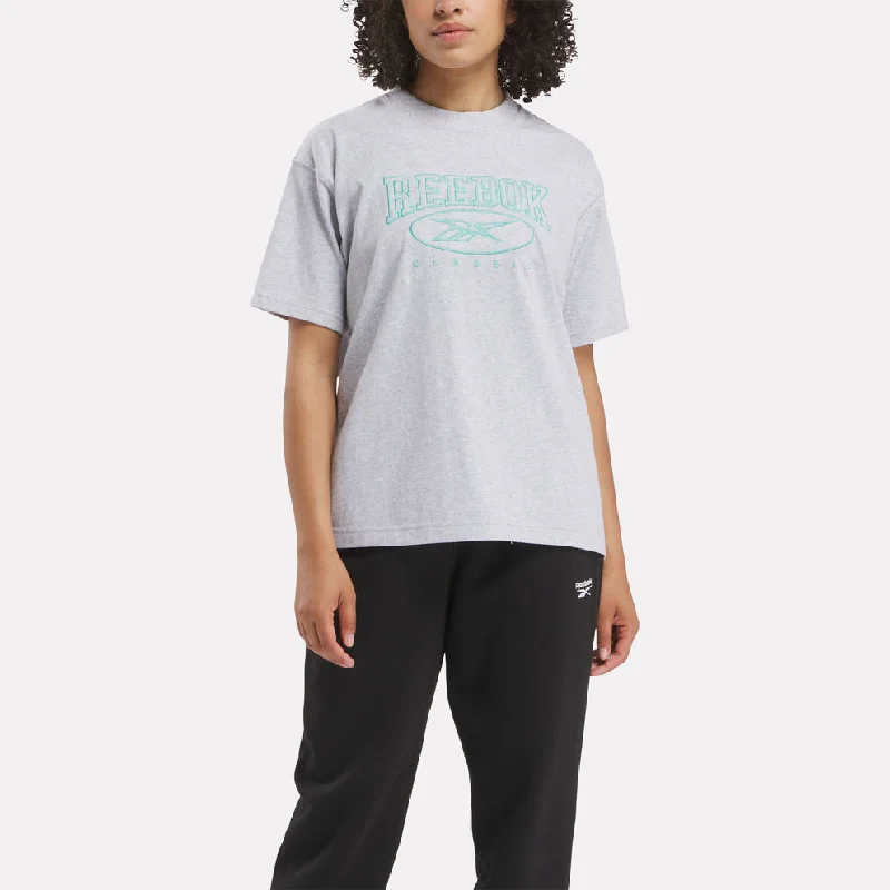 REEBOK WOMEN'S ARCHIVE EVOLUTION GREY TEE Fashionable Trendy Casual