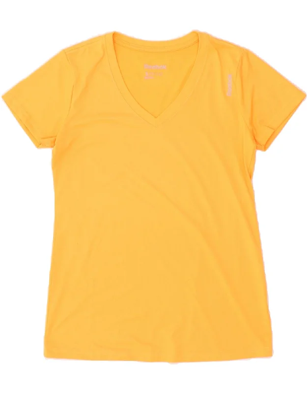 REEBOK Womens T-Shirt Top UK 10 Small Orange Polyester Nylon Fabric Polyester Fabric Spandex Fabric REEBOK Womens T-Shirt Top UK 10 Small Orange Polyester Nylon Fabric Polyester Fabric Spandex Fabric