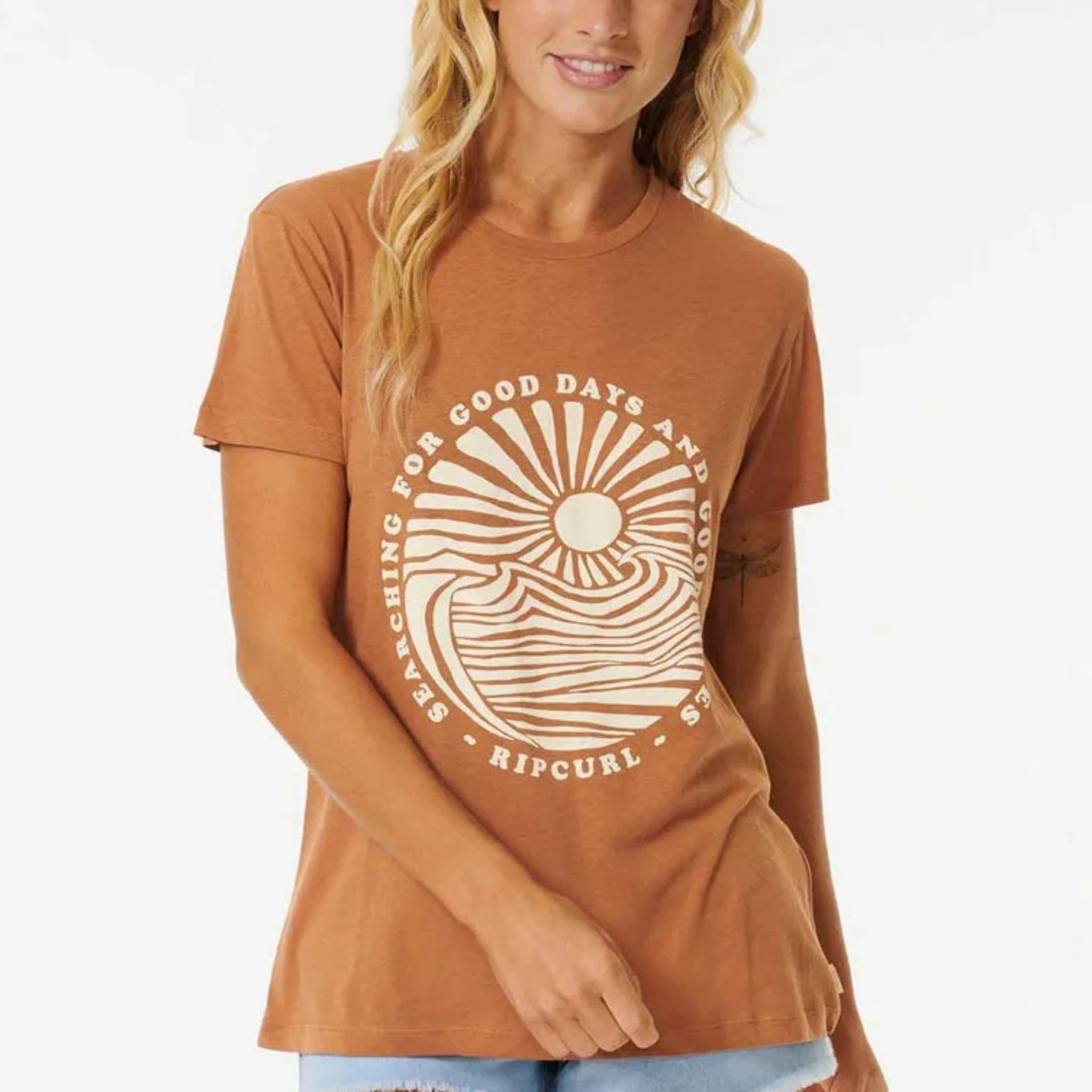 Rip Curl Good Waves Standard Tee - Light Brown