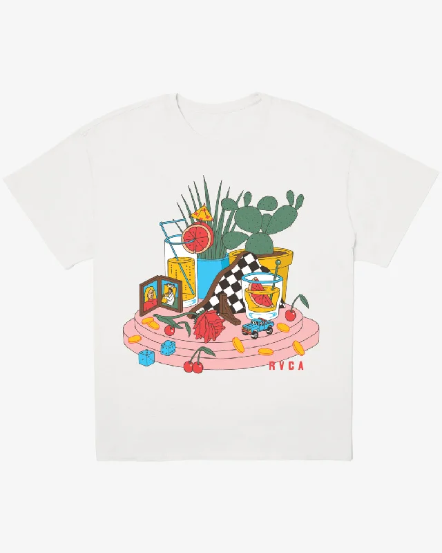 RVCA Womens Luke Still Life Baggie Oversized T-Shirt - White Notch Collar Peter Pan Collar Cowl Neck RVCA Womens Luke Still Life Baggie Oversized T-Shirt - White Notch Collar Peter Pan Collar Cowl Neck