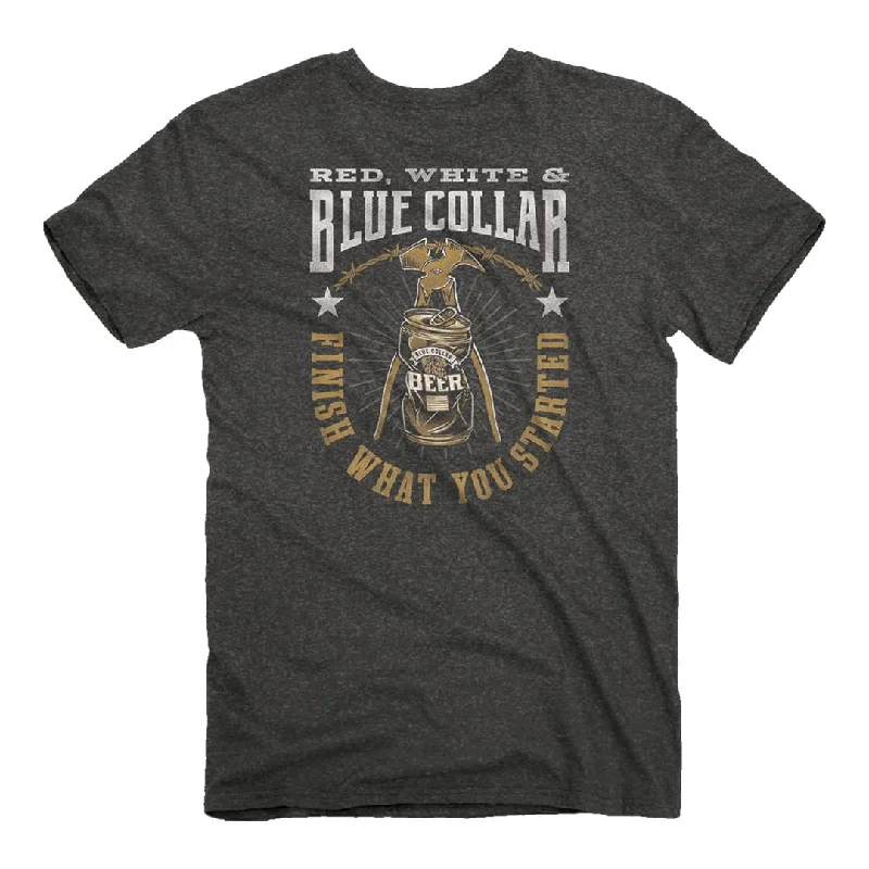 Red, White, and Blue Collar - Beer T-Shirt Jersey Fabric Tulle Fabric Batik Fabric