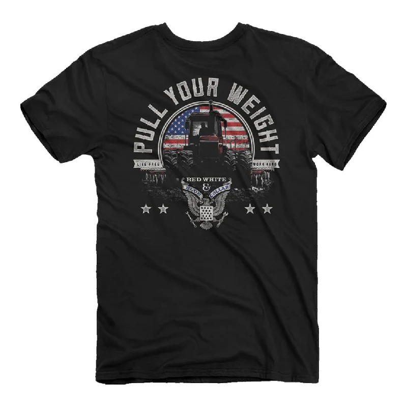 Red, White, and Blue Collar - Tractor T-Shirt Hooded Caped Shawl Collar