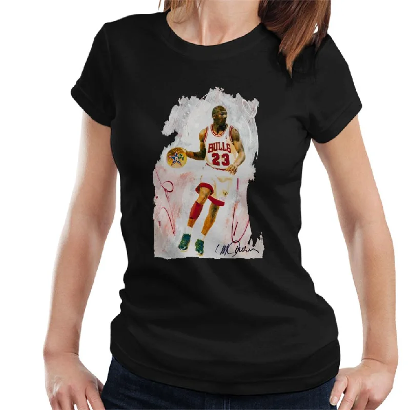 Sidney Maurer Original Portrait Of Basketball Star Michael Jordan Women's T-Shirt