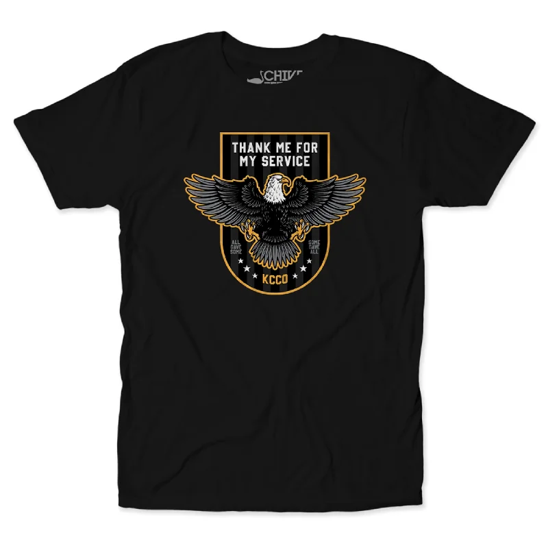 Thank Me For My Service Unisex Tee Print Jacquard Patchwork
