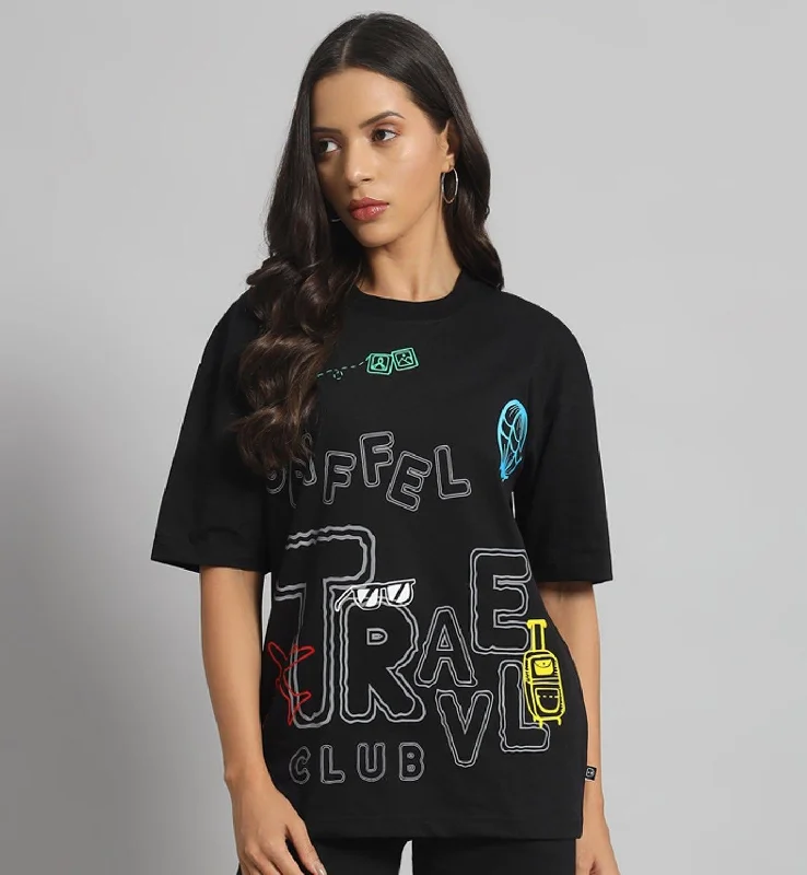 GRIFFEL TRAVEL Oversized T-shirt Chenille Blend Fleece Blend Nylon Blend