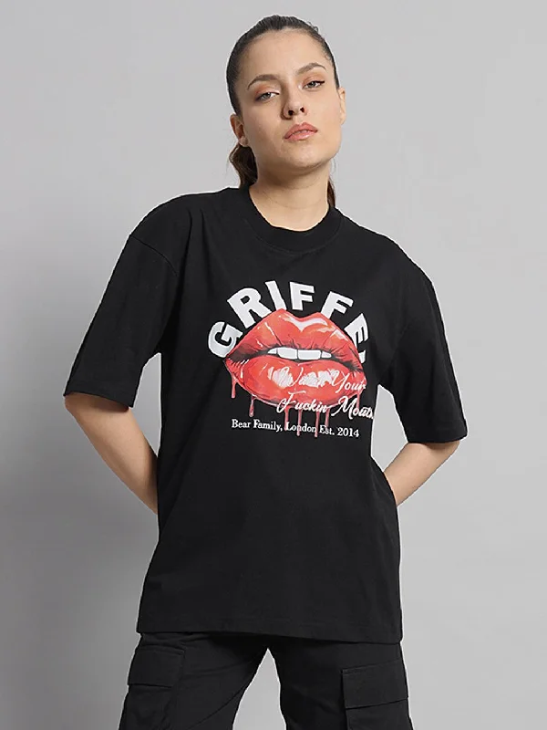 Watch Your Fuckin Mouth Oversized T-shirt Cashmere Blend Cotton Blend Poly Blend