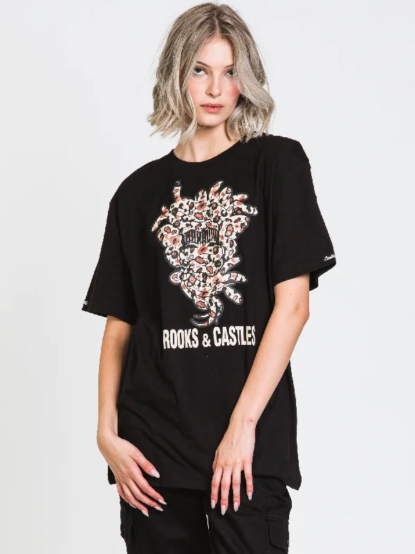 CROOKS & CASTLES CHEETAH SHORT SLEEVE BOYFRIEND TEE  - CLEARANCE Chenille Brocade Lace