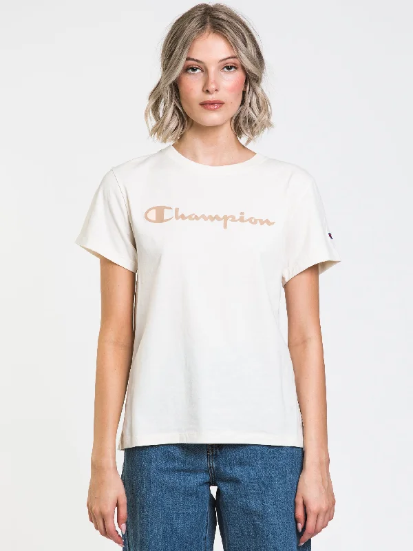 CHAMPION CLASSIC SCRIPT T-SHIRT  - CLEARANCE Print Jacquard Patchwork