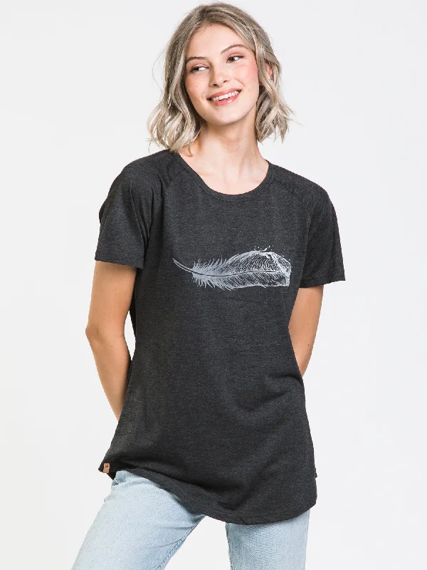TENTREE FEATHERWEAVE LOGO T-SHIRT - CLEARANCE Spandex Blend Rayon Blend Denim Blend
