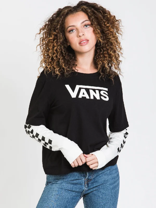 VANS SOLE WORLD LONG SLEEVE TEE  - CLEARANCE Polka Dot Checkered Tartan